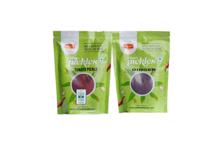 Vellanki Foods Andhra pickles combo pack with ginger and tomato pickles in 250 gm jars, traditional North Indian style.