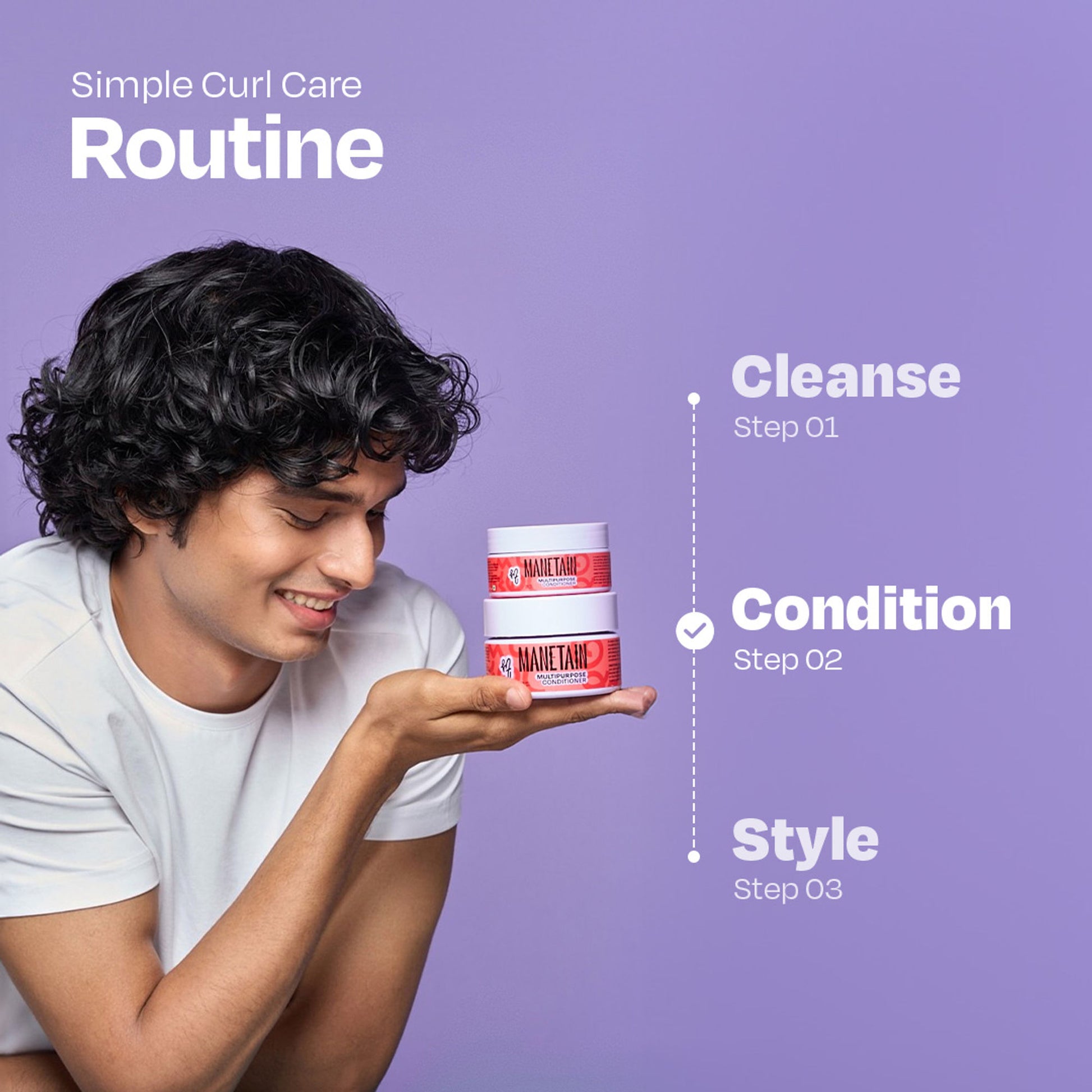 Manetain Multipurpose Hair Conditioner For Curly, Wavy & Frizzy Hair - No Sulphates