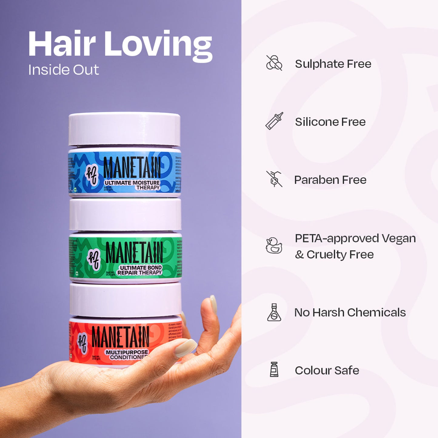 Manetain Multipurpose Hair Conditioner For Curly, Wavy & Frizzy Hair - No Sulphates