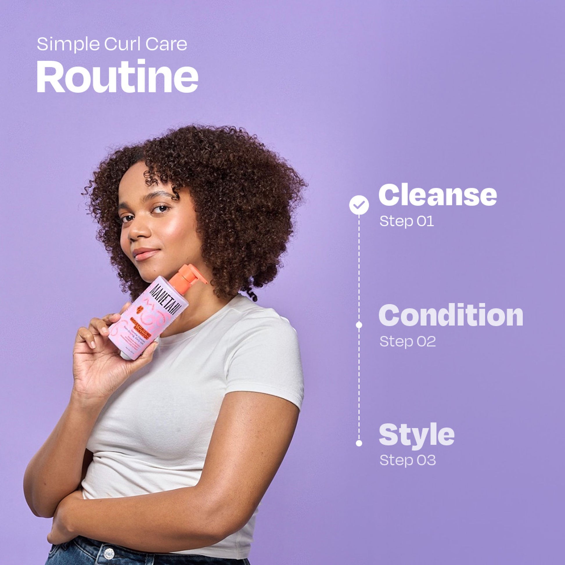 Manetain Moisturising Shampoo For Curly Hair - Gentle Cleanser For Soft &Defined Curls - CG Friendly