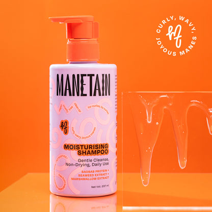 Manetain Moisturising Shampoo For Curly Hair - Gentle Cleanser For Soft &Defined Curls - CG Friendly