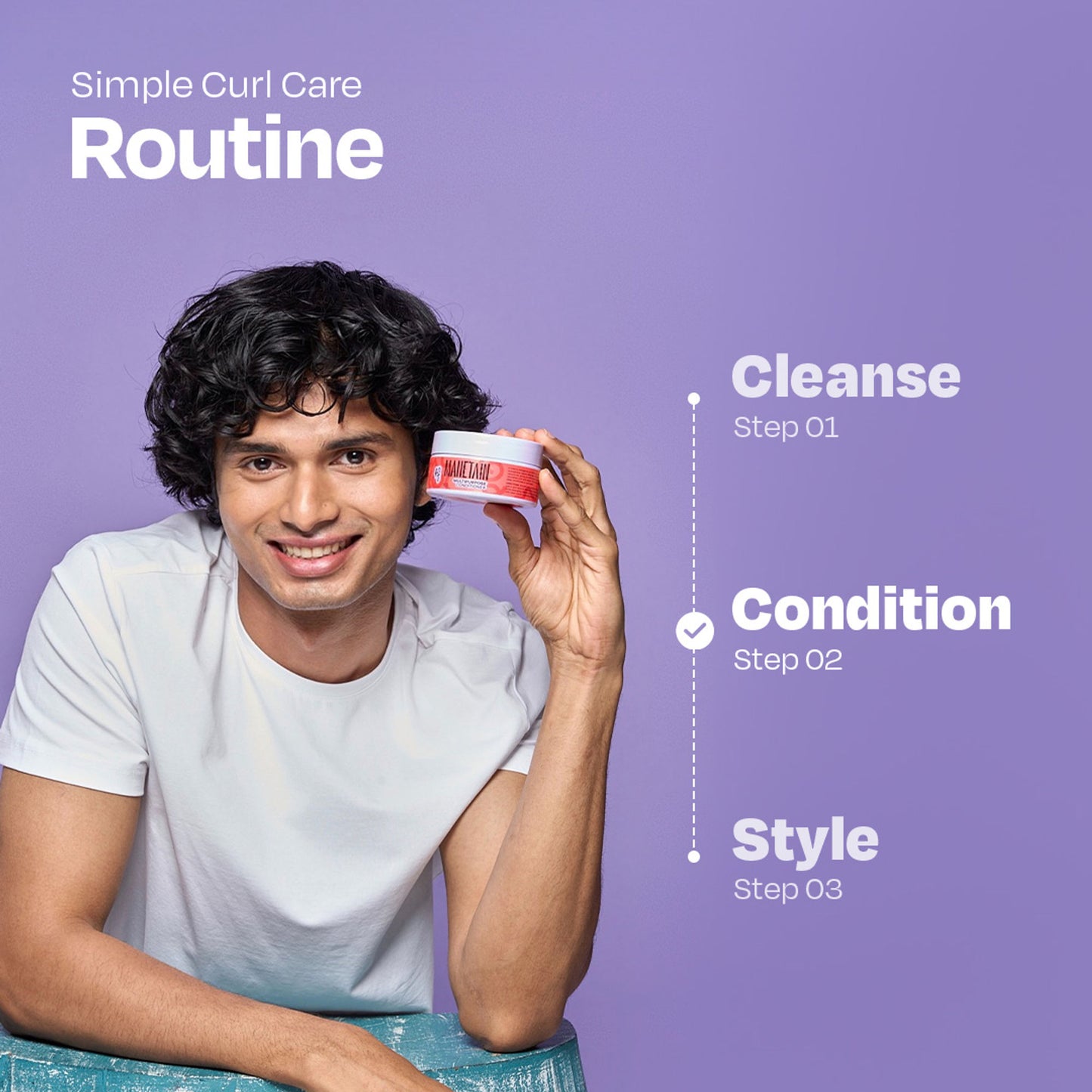 Manetain Multipurpose Hair Conditioner For Curly, Wavy & Frizzy Hair - No Sulphates