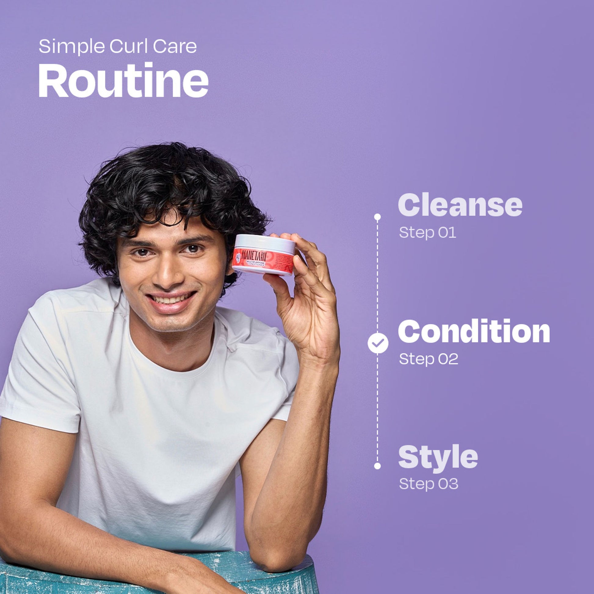 Manetain Multipurpose Hair Conditioner For Curly, Wavy & Frizzy Hair - No Sulphates
