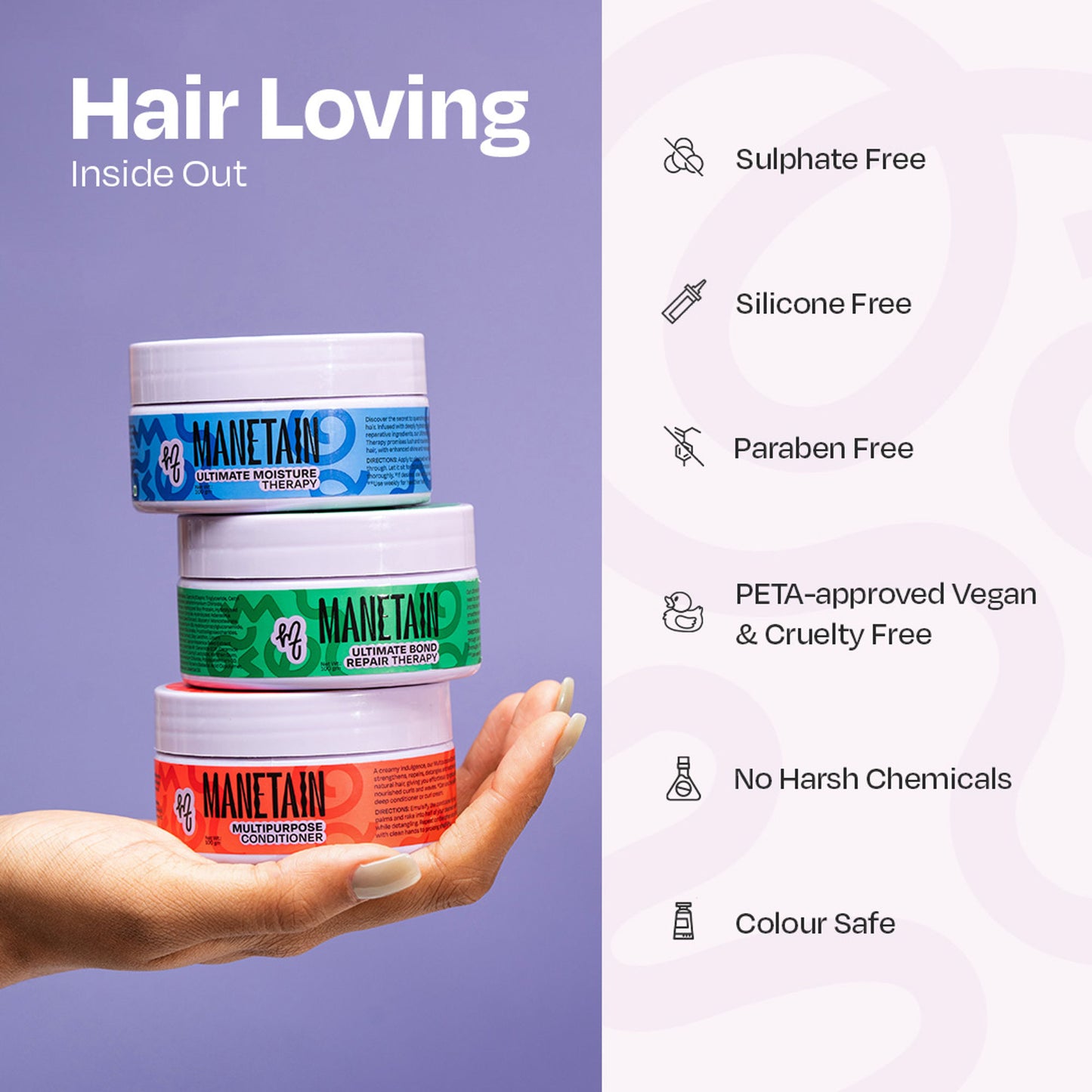 Manetain Multipurpose Hair Conditioner For Curly, Wavy & Frizzy Hair - No Sulphates