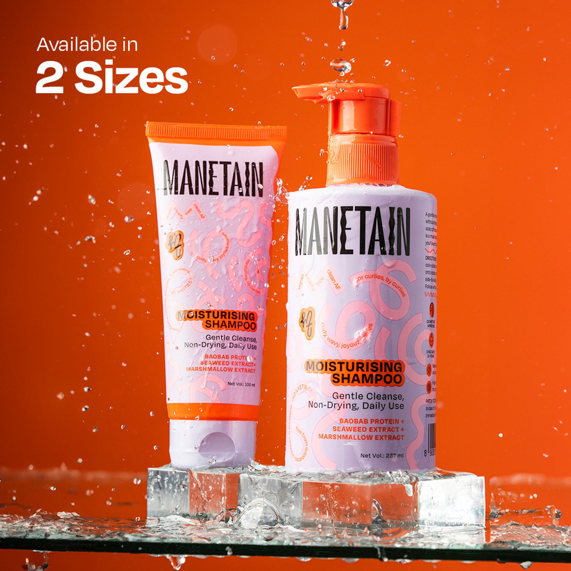 Manetain Moisturising Shampoo For Curly Hair - Gentle Cleanser For Soft &Defined Curls - CG Friendly