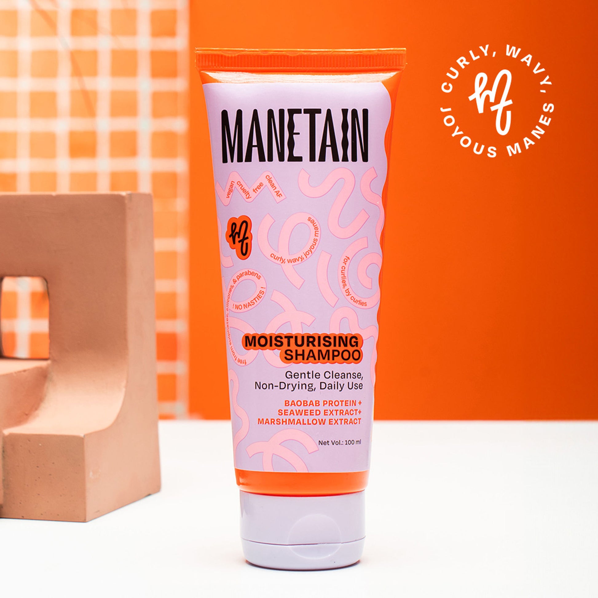 Manetain Moisturising Shampoo For Curly Hair - Gentle Cleanser For Soft &Defined Curls - CG Friendly
