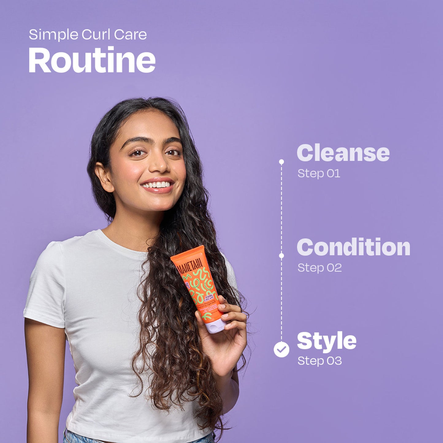 Manetain Curl Cream For Curly & Wavy Hair - Hydrating, Frizz Control, Curl Definition & Soft