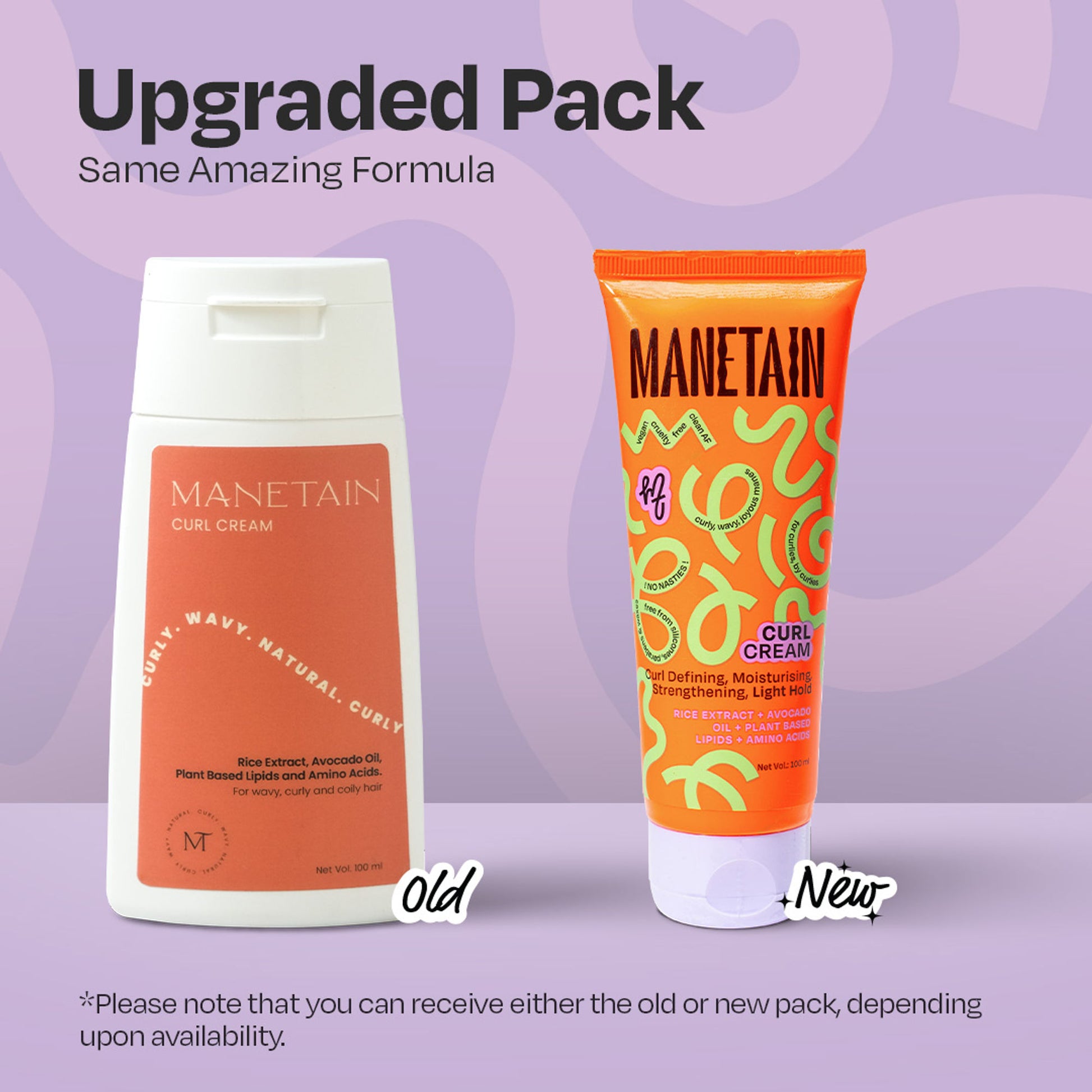 Manetain Curl Cream For Curly & Wavy Hair - Hydrating, Frizz Control, Curl Definition & Soft