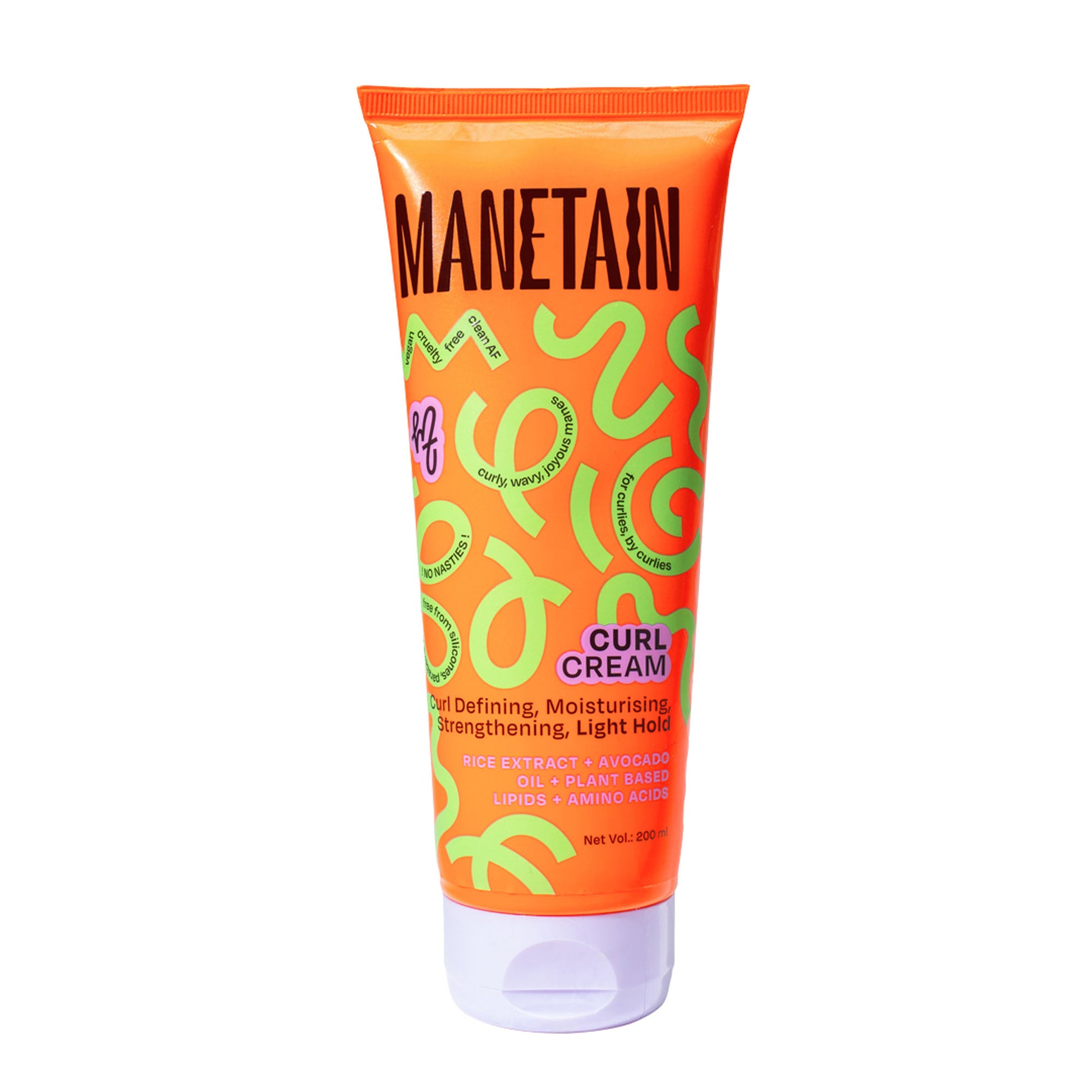 Manetain Curl Cream For Curly & Wavy Hair - Hydrating, Frizz Control, Curl Definition & Soft