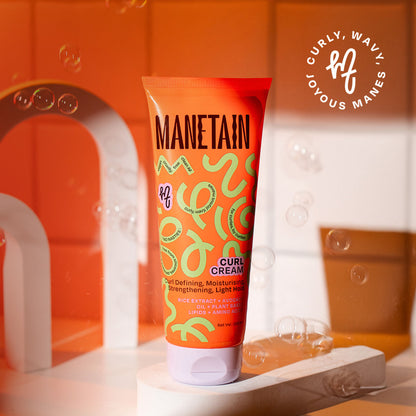 Manetain Curl Cream For Curly & Wavy Hair - Hydrating, Frizz Control, Curl Definition & Soft