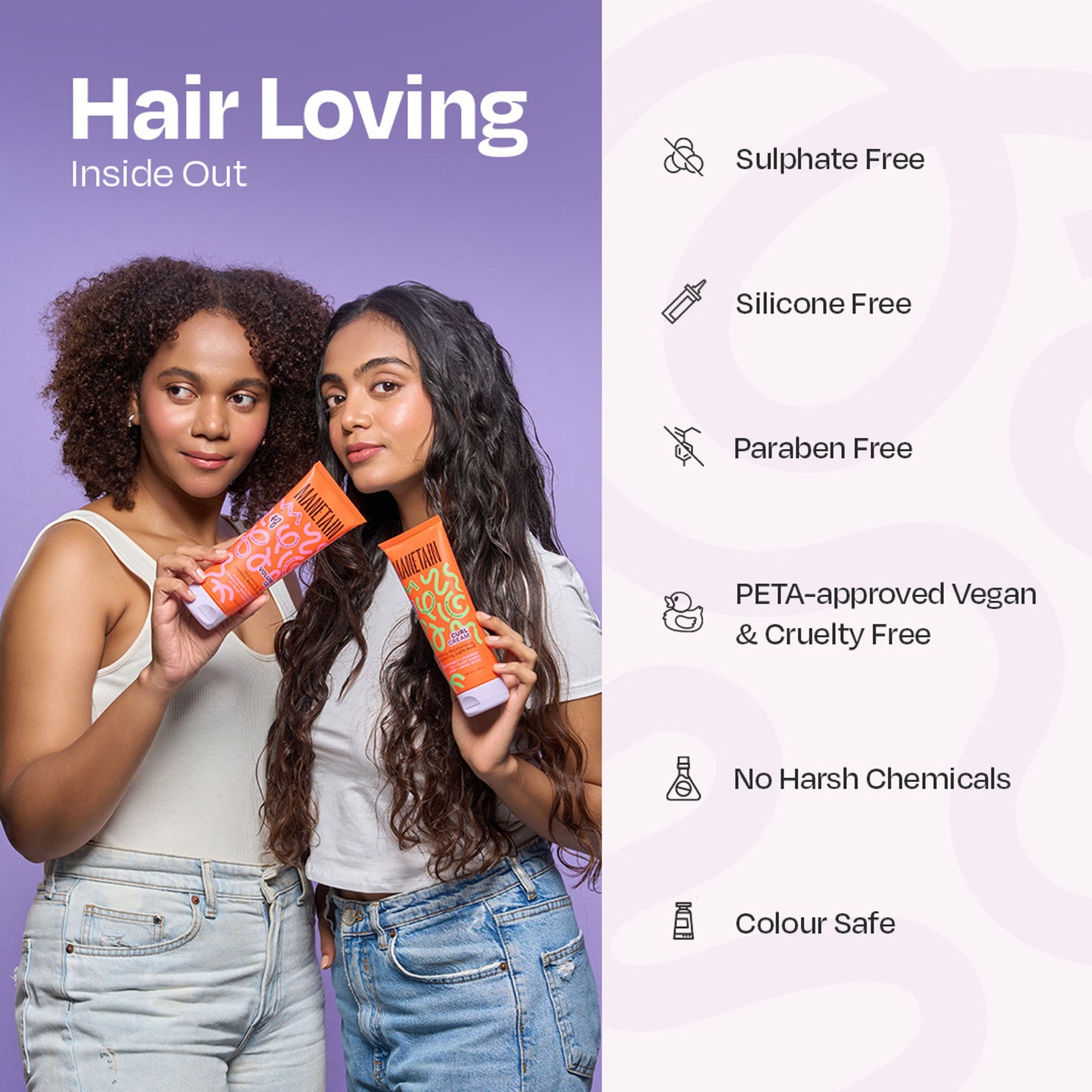Manetain Curl Cream For Curly & Wavy Hair - Hydrating, Frizz Control, Curl Definition & Soft