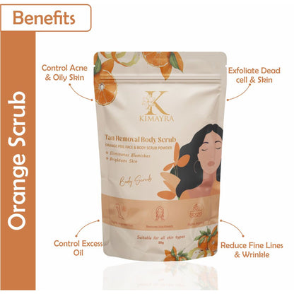 Kimayra Natural Orange Peel Face & Body Scrub Powder