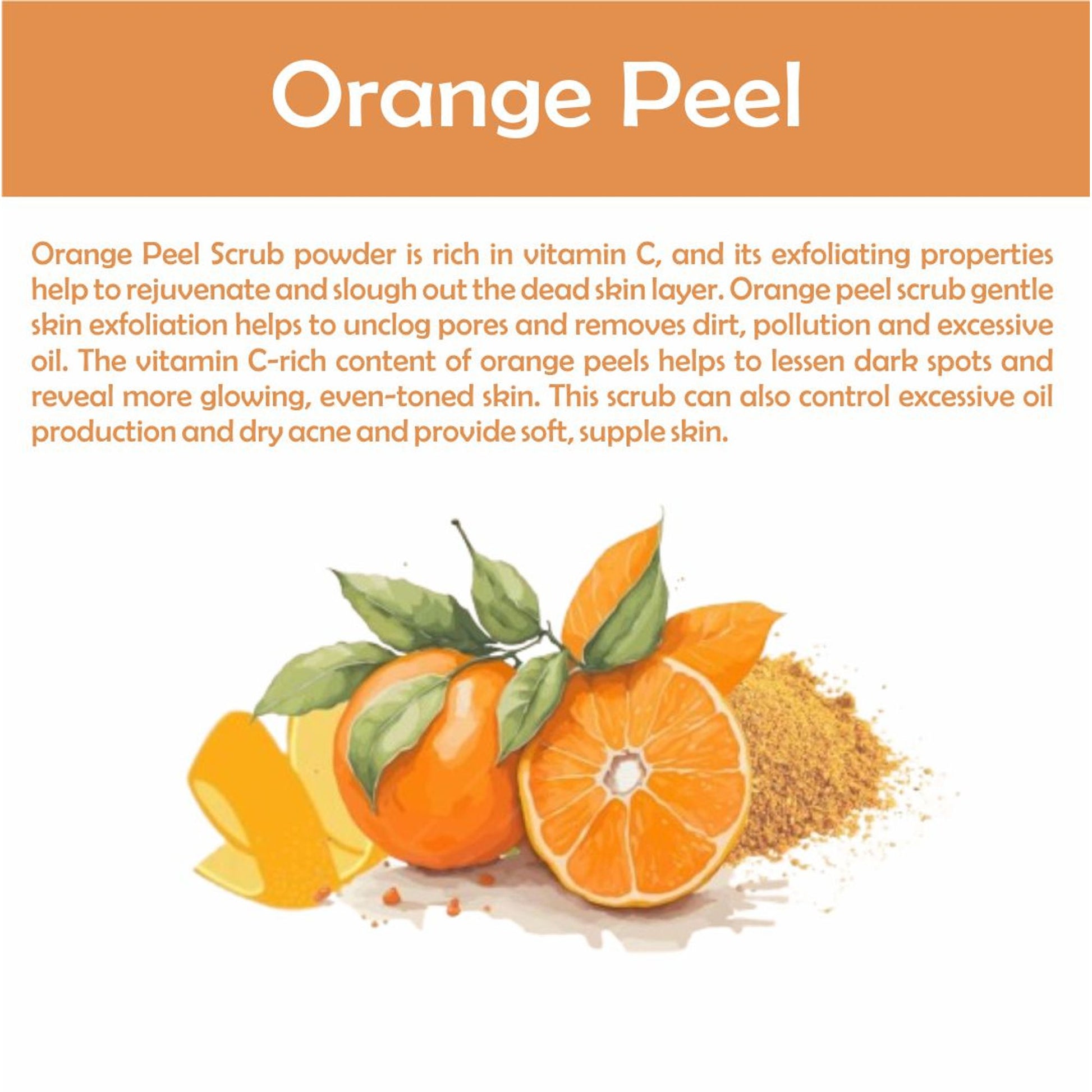 Kimayra Natural Orange Peel Face & Body Scrub Powder