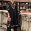 Dhiyona IE Floral Yoke Design Thread Work A-Line Kurta With Trousers & Dupatta