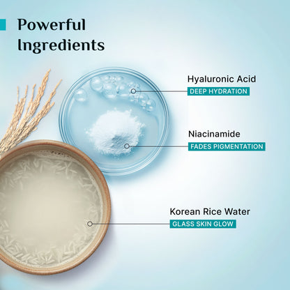 Pilgrim Korean Rice Water & 2% Niacinamide Hydra Glow Gel Face Wash Hydrated Glass Glowing Skin