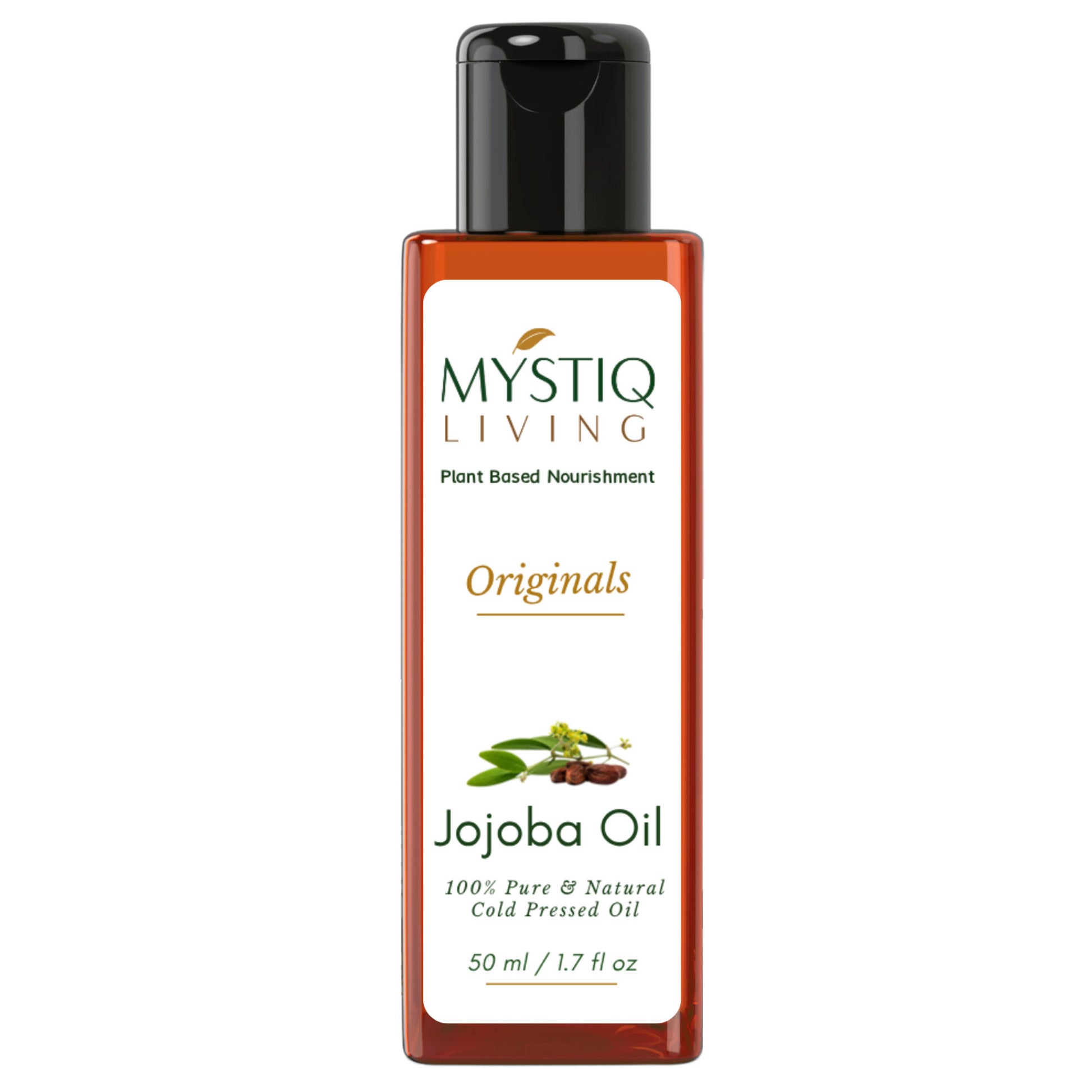 Mystiq Living Jojoba Oil for Hair, Face, Skin & Body, Cold Pressed and Organic