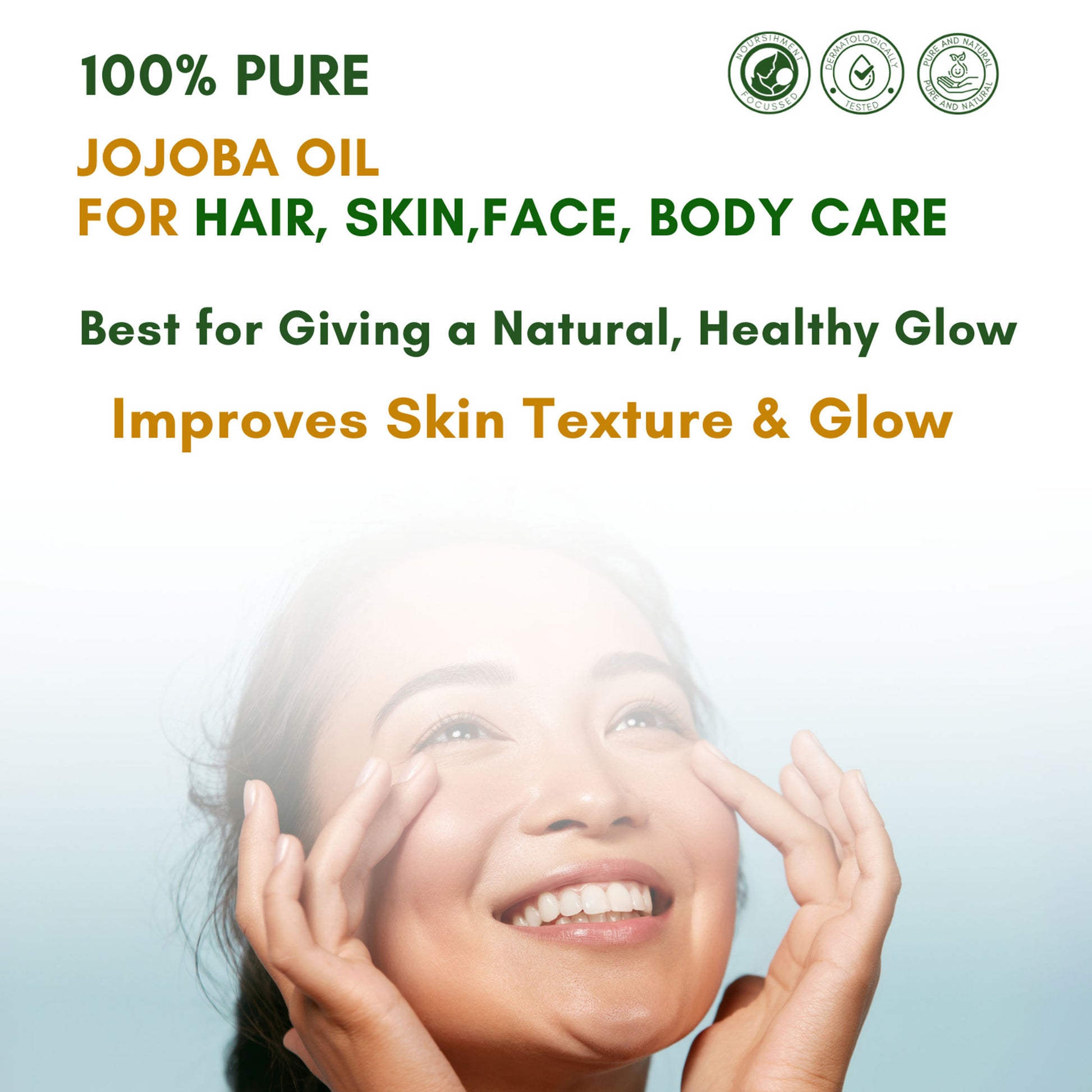 Mystiq Living Jojoba Oil for Hair, Face, Skin & Body, Cold Pressed and Organic
