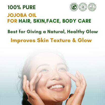 Mystiq Living Jojoba Oil for Hair, Face, Skin & Body, Cold Pressed and Organic