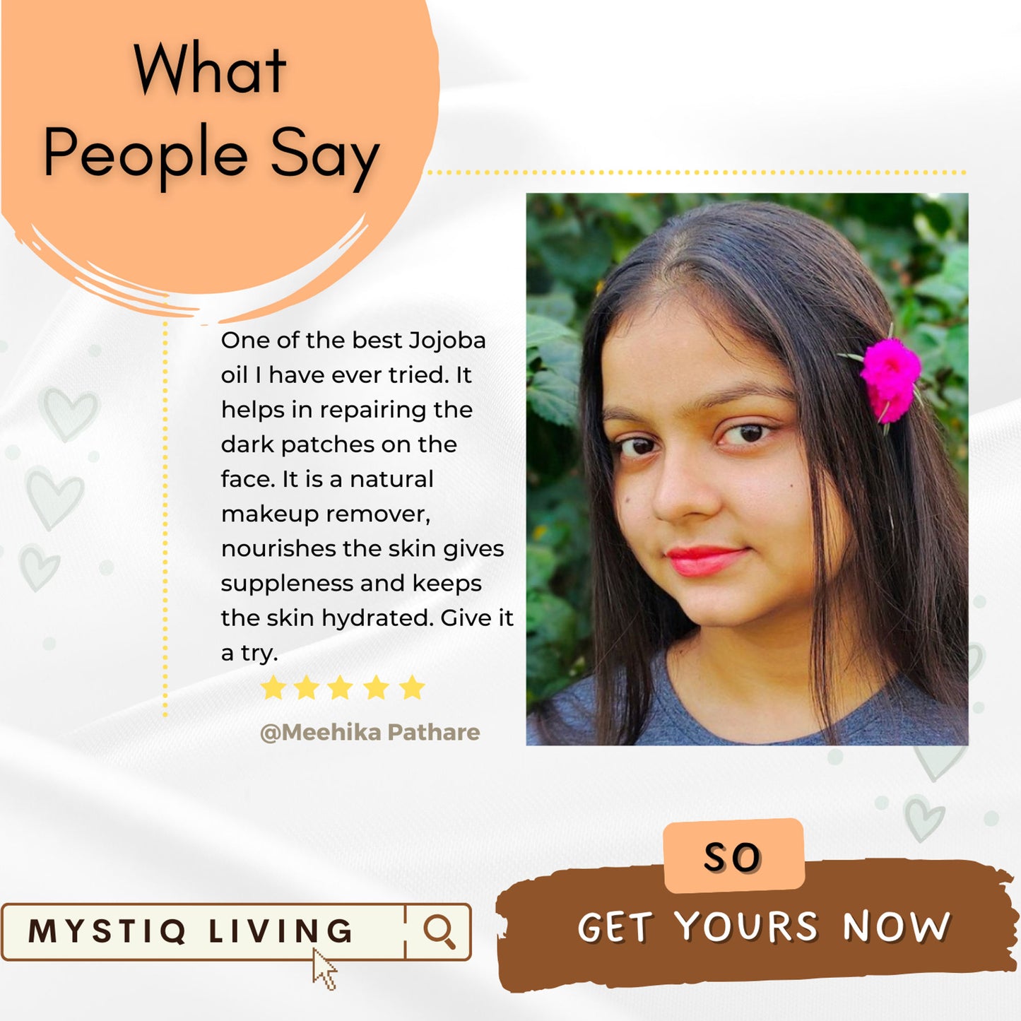 Mystiq Living Jojoba Oil for Hair, Face, Skin & Body, Cold Pressed and Organic