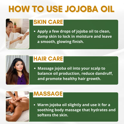 Mystiq Living Jojoba Oil for Hair, Face, Skin & Body, Cold Pressed and Organic