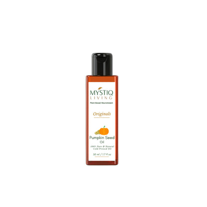 Mystiq Living Pumpkin Seed Oil For Hair Growth, 100% Pure Cold Pressed Oil for Hair, Face & Skin