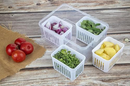 HomeWiz Fridge Storage Containers 2000ml 4-Grid