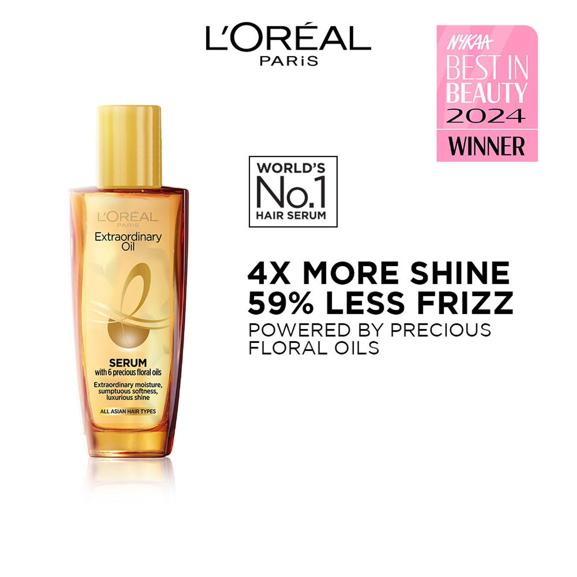 L'Oreal Paris Extraordinary Oil Hair Serum, Anti-Frizz Serum With UV Protection