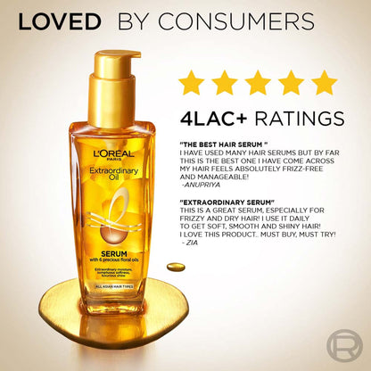L'Oreal Paris Extraordinary Oil Hair Serum, Anti-Frizz Serum With UV Protection