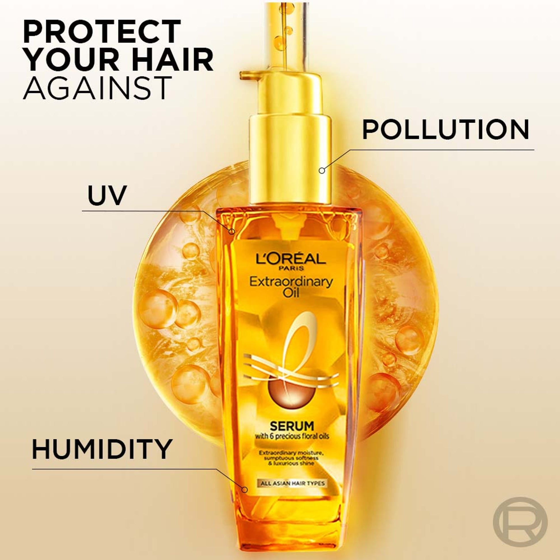 L'Oreal Paris Extraordinary Oil Hair Serum, Anti-Frizz Serum With UV Protection