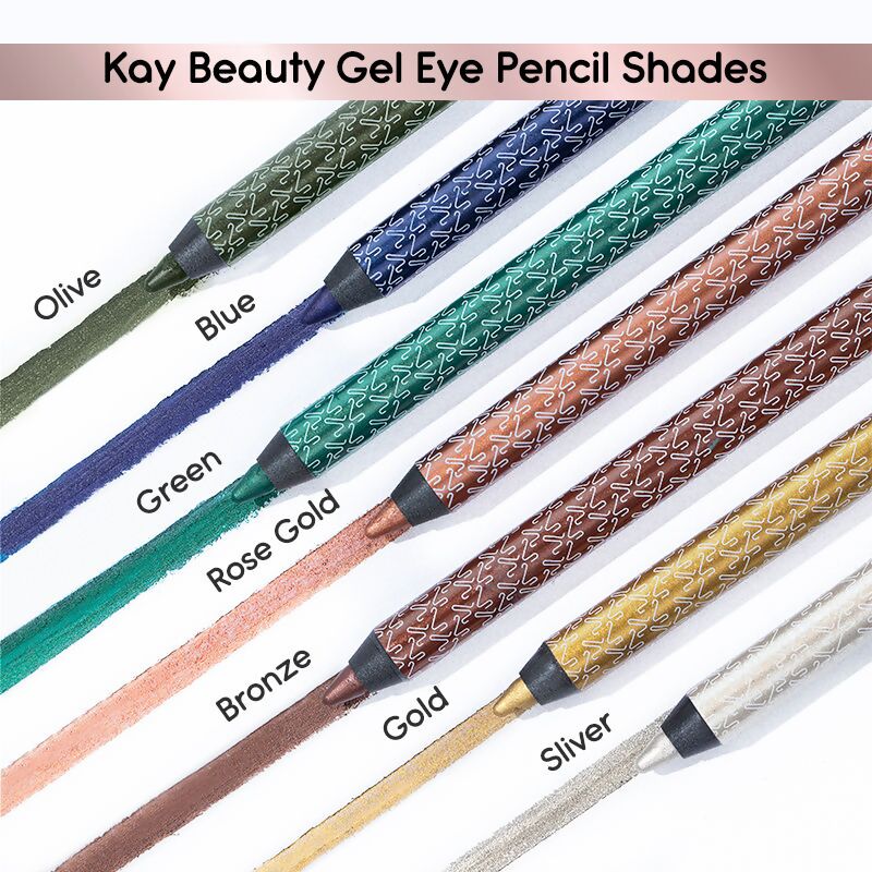 Blue Kay Beauty Gel Eye Pencil by Katrina Kaif, showcasing the smooth, gel eyeliner with a vibrant blue color.