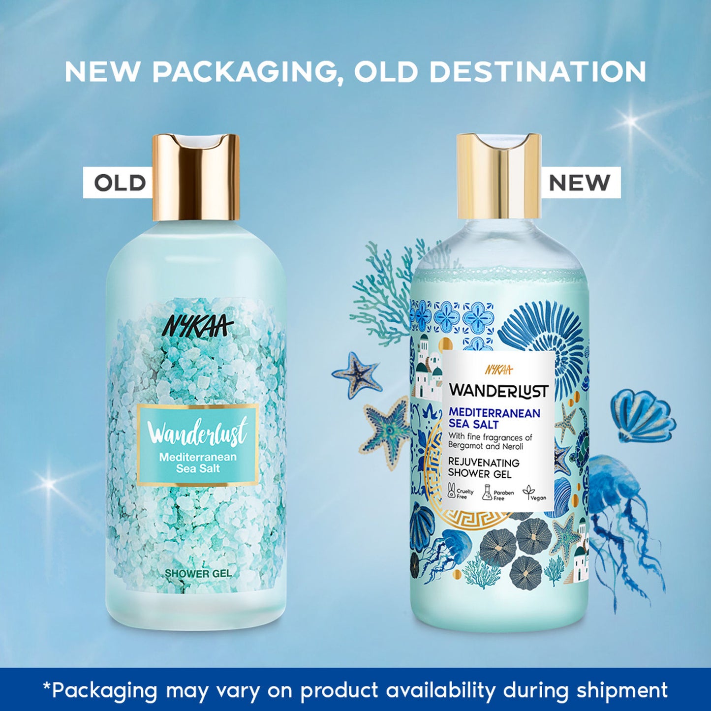 Nykaa Wanderlust Perfume Shower Gel - Hydrating, Relaxing & Cleansing - Mediterranean Sea Salt