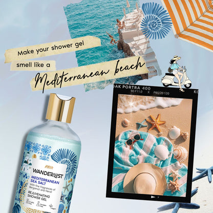 Nykaa Wanderlust Perfume Shower Gel - Hydrating, Relaxing & Cleansing - Mediterranean Sea Salt