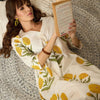 Women's Floral Printed Pure Cotton Straight Kurta With Trousers