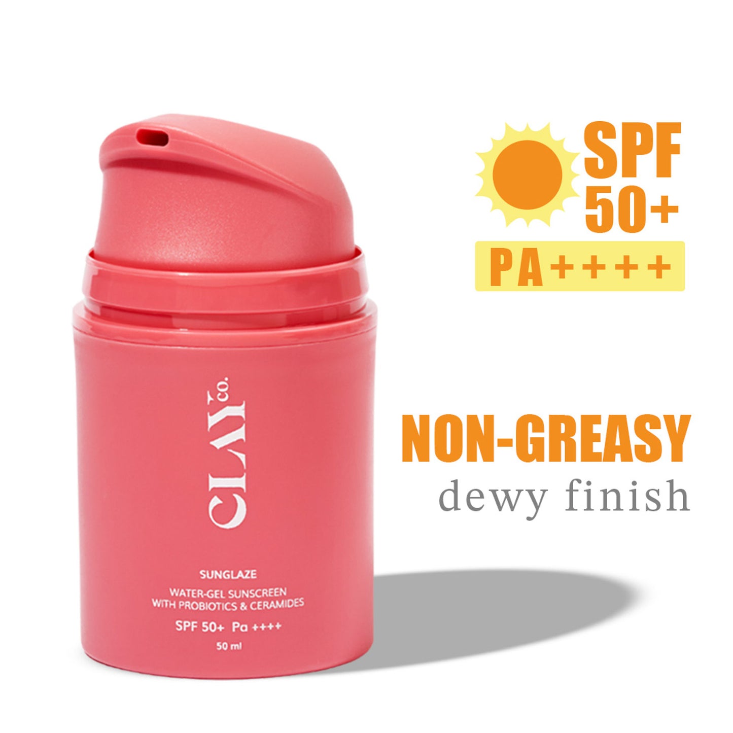 ClayCo Sunglaze Sunscreen SPF 50+ PA ++++ With Probiotic & Ceramides