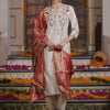 Indyancart IE Floral Embroidered Thread Work Liva Kurta With Trousers & Dupatta