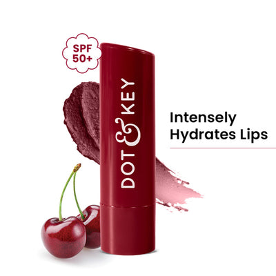 Dot & Key Barrier Repair Hydrating Lip Balm SPF 50 With Ceramides & Peptides Strawberry Red - Cherry