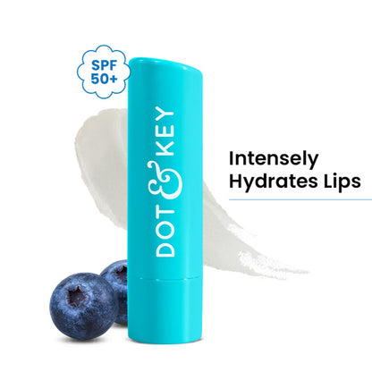 Dot & Key Barrier Repair Hydrating Lip Balm SPF 50 With Ceramides & Peptides Strawberry Red - Blueberry