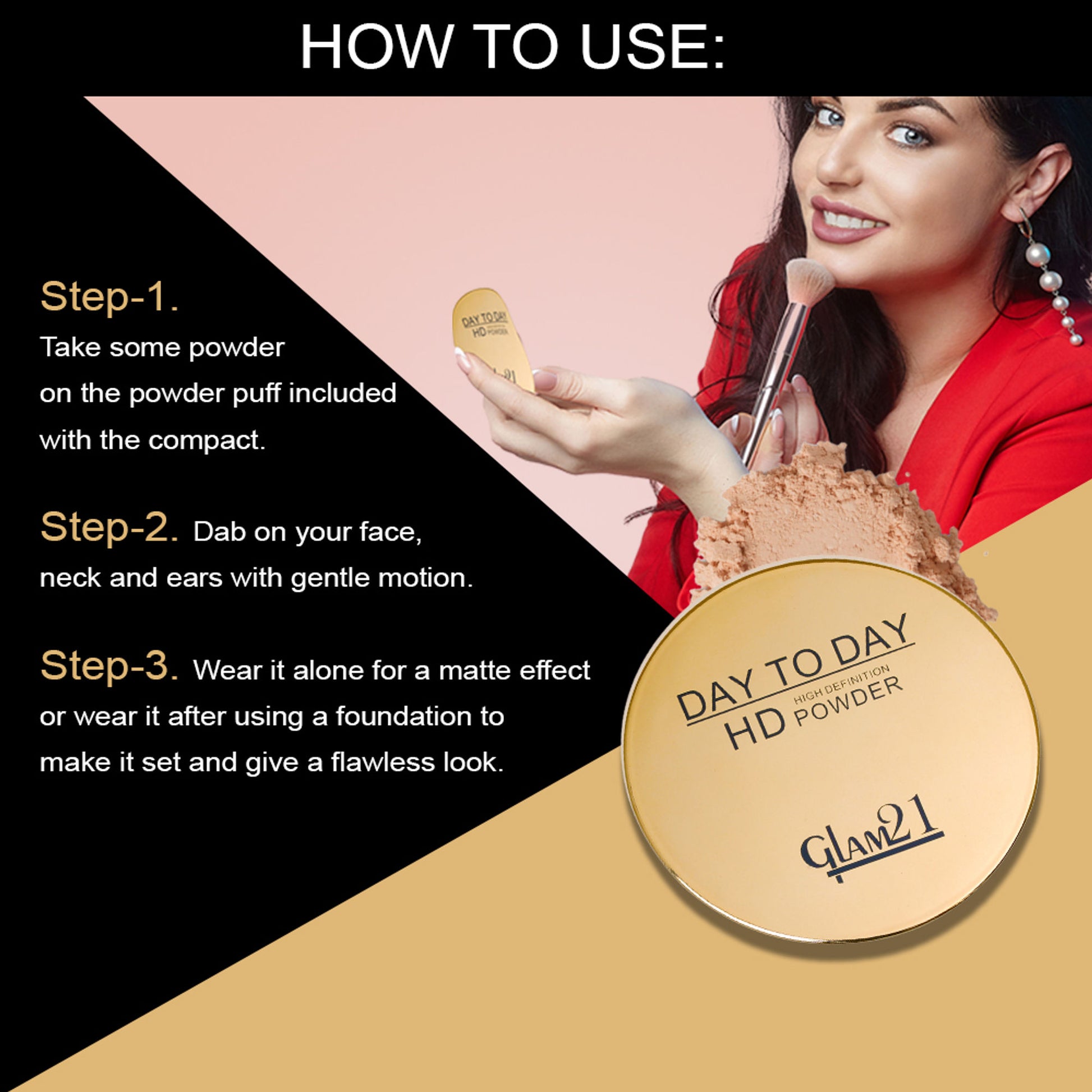 GLAM21 Day to Day HD Compact Powder - B1 Natural