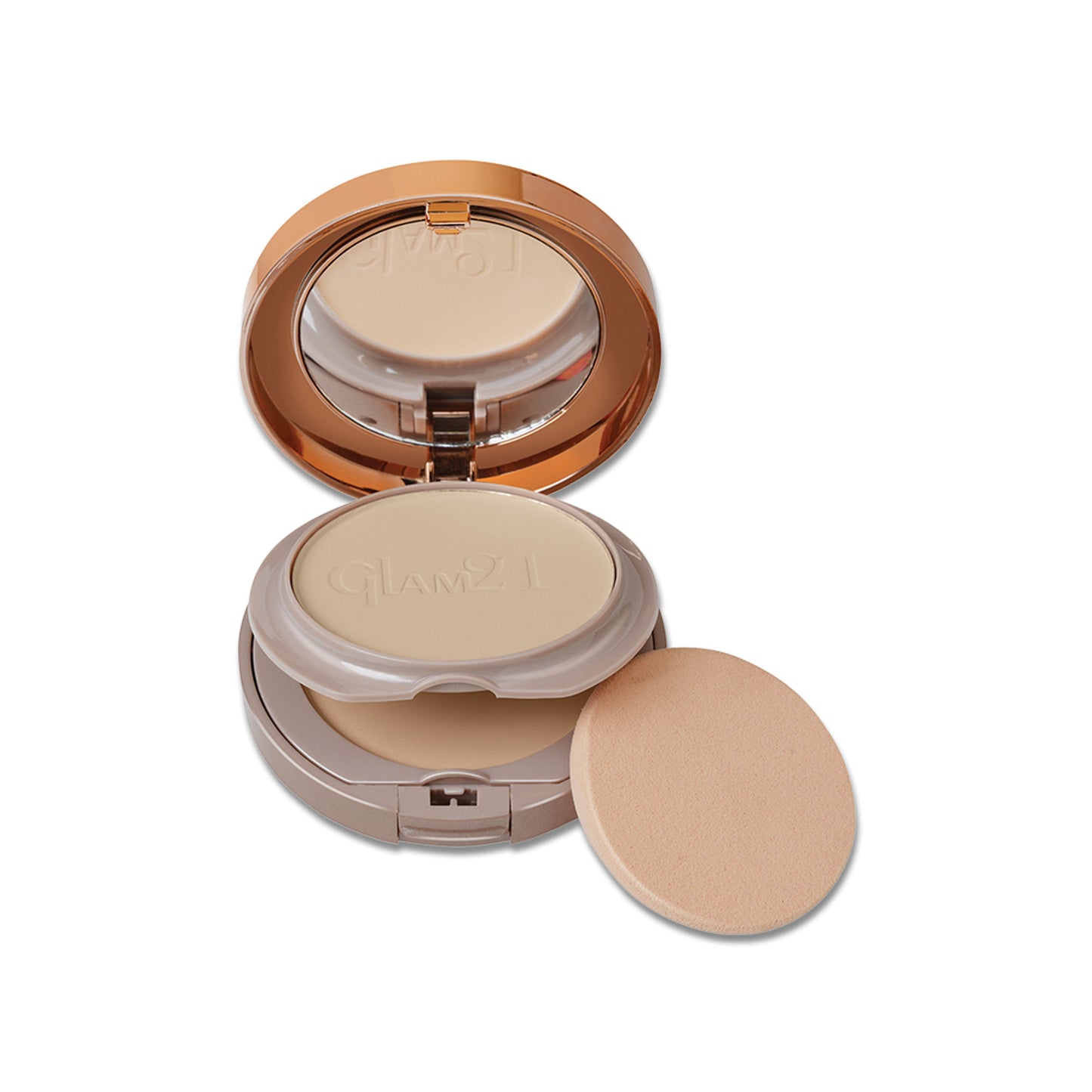 GLAM21 Duo Finish Bright Skin Compact Powder - Light Linen