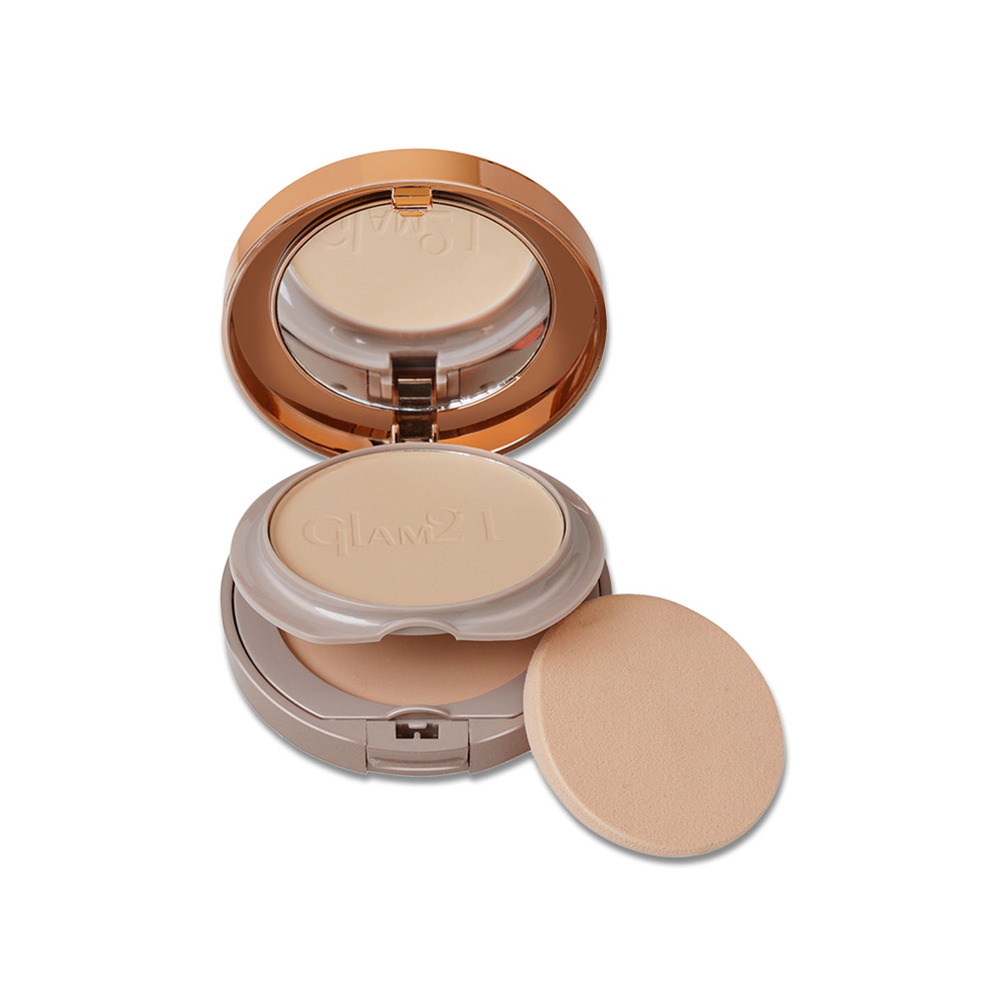 GLAM21 Duo Finish Bright Skin Compact Powder - Natural Beige