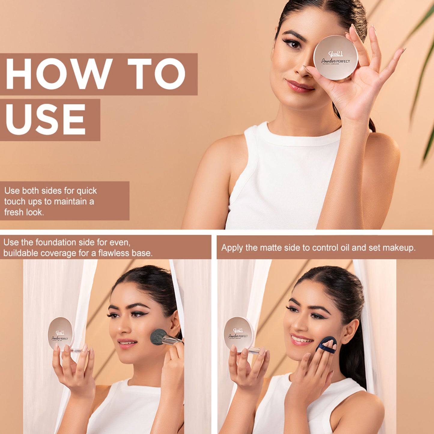 GLAM21 Powder Perfect Compact - Latte