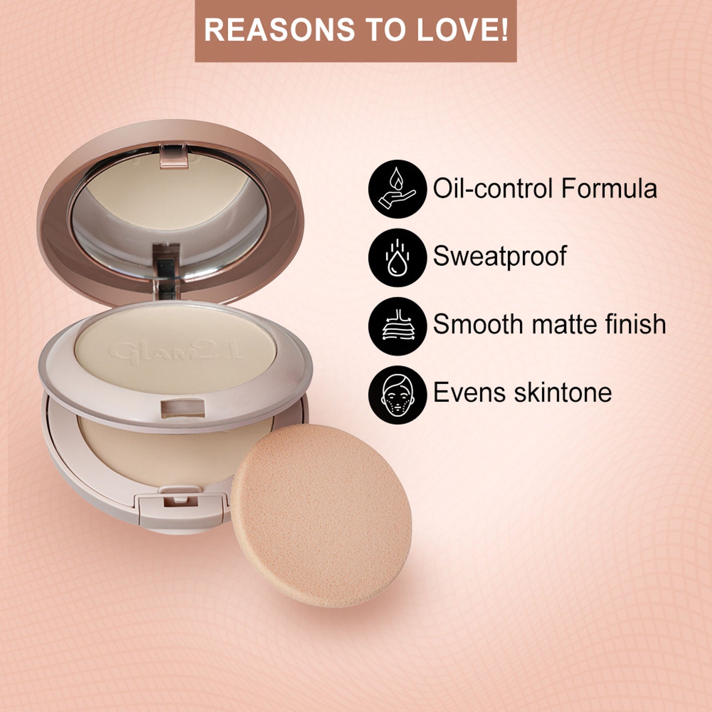 GLAM21 Powder Perfect Compact - Latte