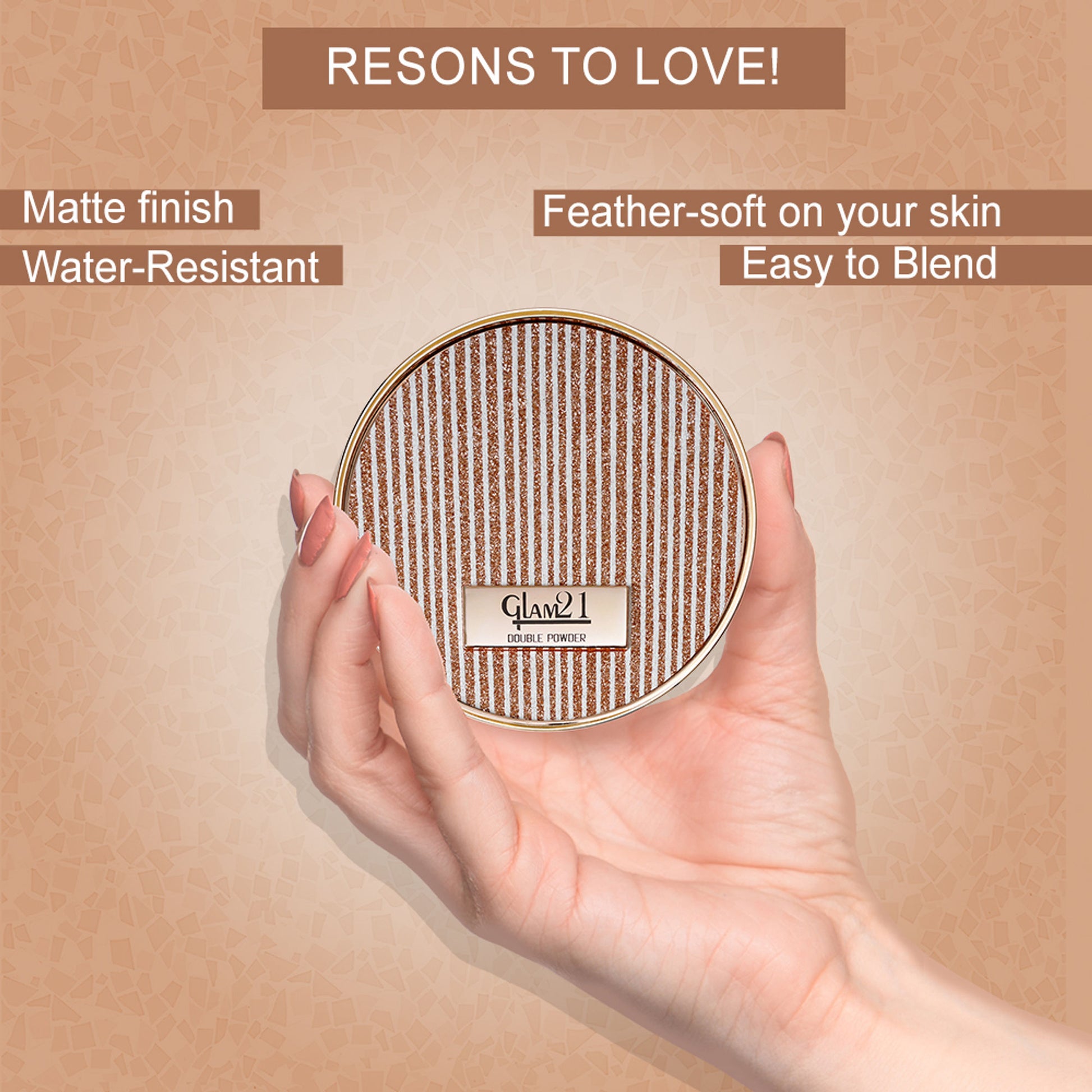 GLAM21 Clear & Bright 2-in-1 Silk Compact Powder - Marble-01