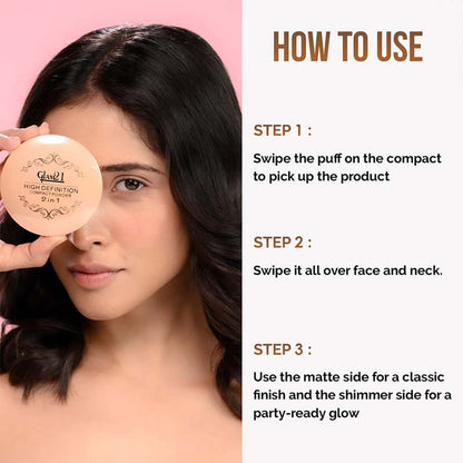 GLAM21 High Definition Compact Powder 2in1 - Rose Blush 02