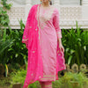 Dhiyona IE Ethnic Motifs Embroidered Thread Work Kurta with Trousers & Dupatta