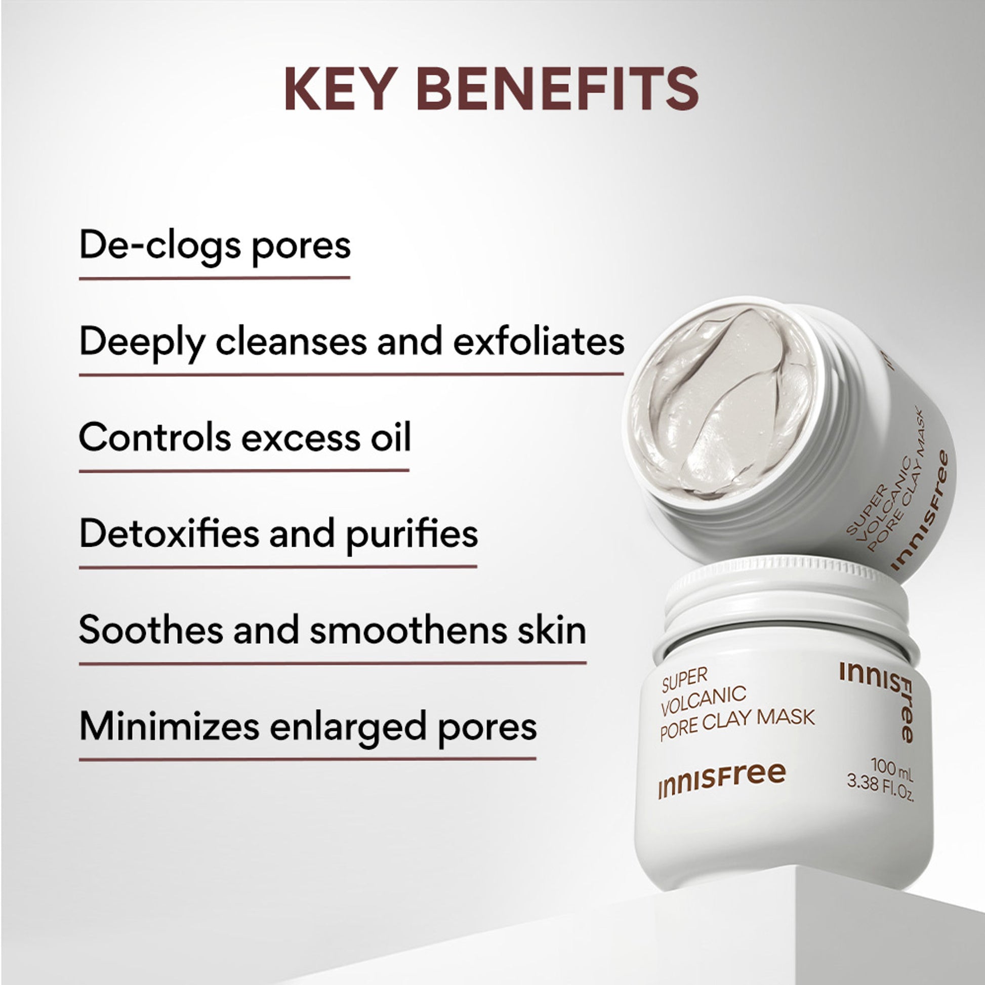 Innisfree Pore Clearing Clay Mask 2X With Volcanic Clusters