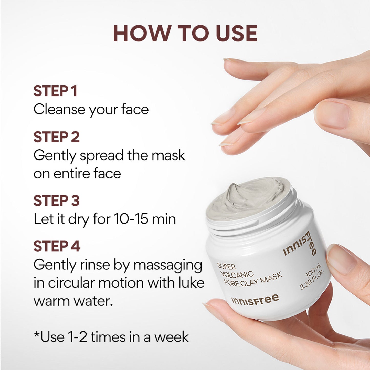 Innisfree Pore Clearing Clay Mask 2X With Volcanic Clusters