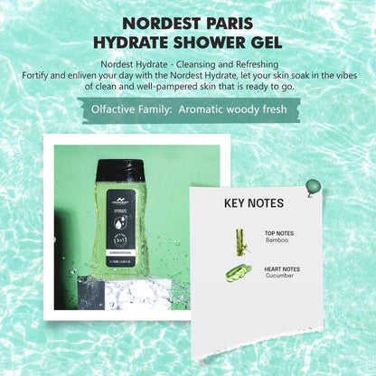 Nordest Paris Hydrate Cleansing & Refreshing 3 In 1 Hair, Body & Face Wash