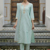 Indyancart IE Women Embroidered Regular Kurta with Trousers & With Dupatta
