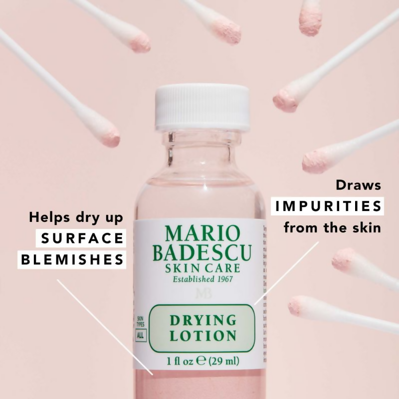 Mario Badescu Acne Spot Corrector Drying Lotion with Salicylic Acid, in a small bottle, designed for treating blemishes and acne spots.